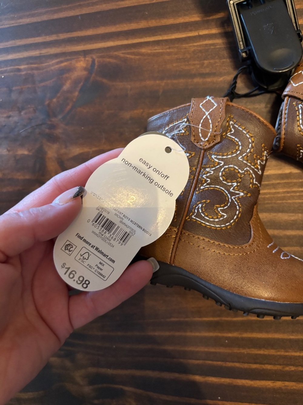 Wonder Nation baby size 2 new with tags cowboy boots - Picture 2 of 3